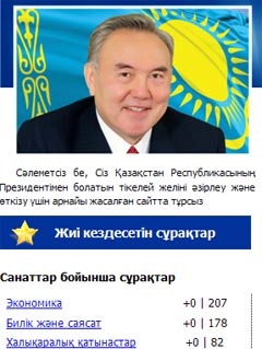 Photo:Kazakh President at the website
